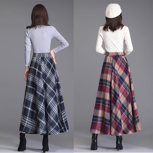 skirts high waist woolen plaid vintage autumn winter warm women's midi female fashion casual long streetwear 221008, Black
skirts high waist woolen plaid vintage autumn winter warm women's midi female fashion casual long streetwear 221008, Black