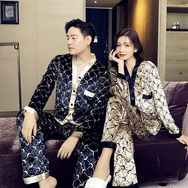 men's sleepwear couple velvet pajama men autumn winter long sleeve casual nightwear pyjamas suit home clothes sleep set 221007, Black;brown
men's sleepwear couple velvet pajama men autumn winter long sleeve casual nightwear pyjamas suit home clothes sleep set 221007, Black;brown