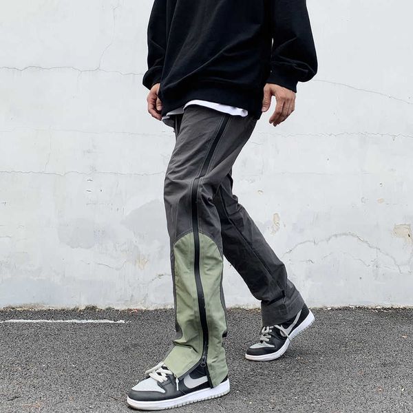men's pants side zipper sweatpants mens high street hip hop functional overalls patchwork cargo pants male casual trousers korean stree, Black
men's pants side zipper sweatpants mens high street hip hop functional overalls patchwork cargo pants male casual trousers korean stree, Black