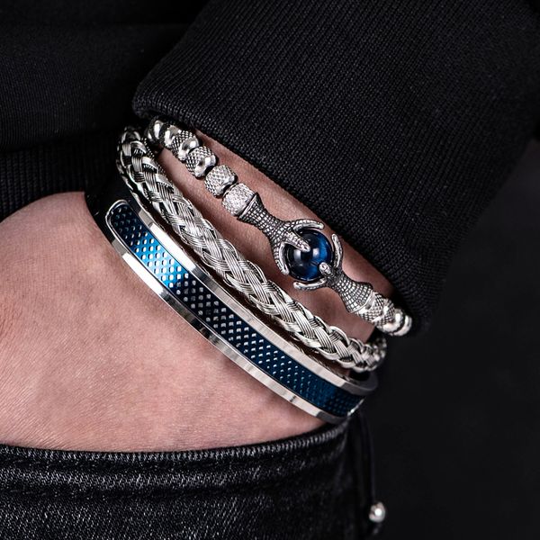 bangle luxury set men bracelet stainless steel handmade rope bangles men eagle bracelets with tigereye natural stone gift accessories 221008, Black
bangle luxury set men bracelet stainless steel handmade rope bangles men eagle bracelets with tigereye natural stone gift accessories 221008, Black