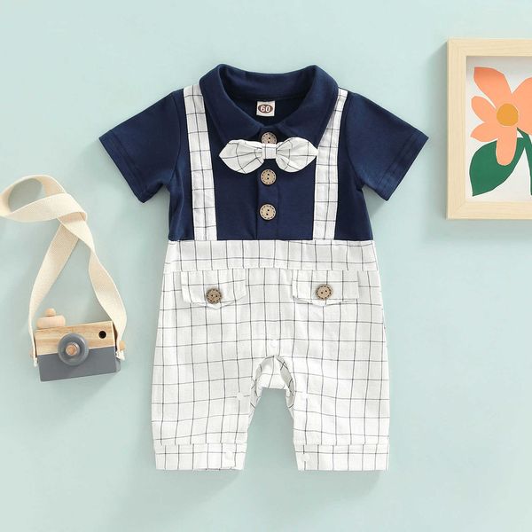 rompers 018m baby boys summer romper lapel collar short sleeves bowbound plaid printed cotton patchwork jumpsuit gentleman outfit j220922, Blue
rompers 018m baby boys summer romper lapel collar short sleeves bowbound plaid printed cotton patchwork jumpsuit gentleman outfit j220922, Blue