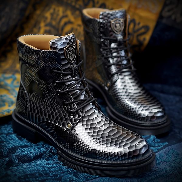 boots men boots leisure leather short shoes ankle round toe snake pattern shoes dress shoes men designer chaussure zapato homme 221008, Black
boots men boots leisure leather short shoes ankle round toe snake pattern shoes dress shoes men designer chaussure zapato homme 221008, Black