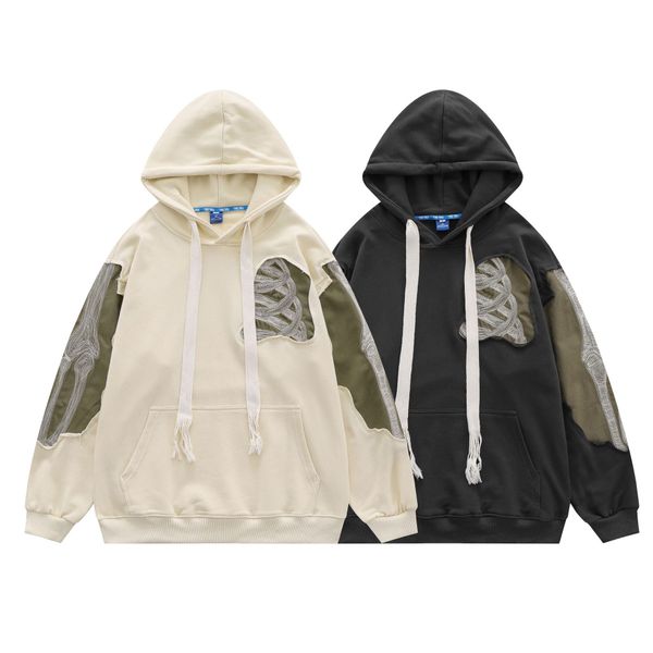 men hoodie sweatshirt y2k embroidery skeleton skull patch punk gothic hooded streetwear harajuku casual street pullover, Black
men hoodie sweatshirt y2k embroidery skeleton skull patch punk gothic hooded streetwear harajuku casual street pullover, Black