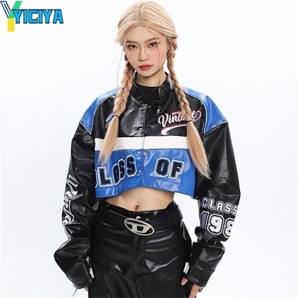 womens jackets yiciya bomber woman varsity jacket detachable black oversize racing motorcycle leather baseball jacket long sleeves coat 221, Black;brown
womens jackets yiciya bomber woman varsity jacket detachable black oversize racing motorcycle leather baseball jacket long sleeves coat 221, Black;brown