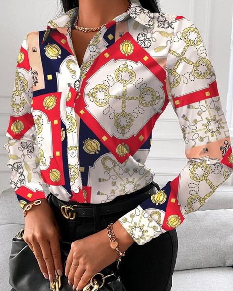 women's blouse shirts fashion chain leopard printed lady office shirt elegant turn-down collar blouse casual button long sleeve women, White
women's blouse shirts fashion chain leopard printed lady office shirt elegant turn-down collar blouse casual button long sleeve women, White