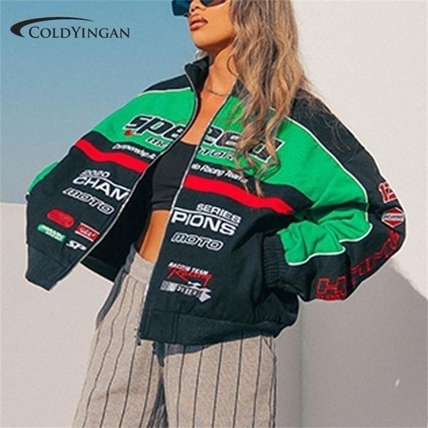 womens jackets fashion embroidery vintage jackets racing suit oversized baseball uniform hiphop coat bomber jacket women casual jacket 2210, Black;brown
womens jackets fashion embroidery vintage jackets racing suit oversized baseball uniform hiphop coat bomber jacket women casual jacket 2210, Black;brown