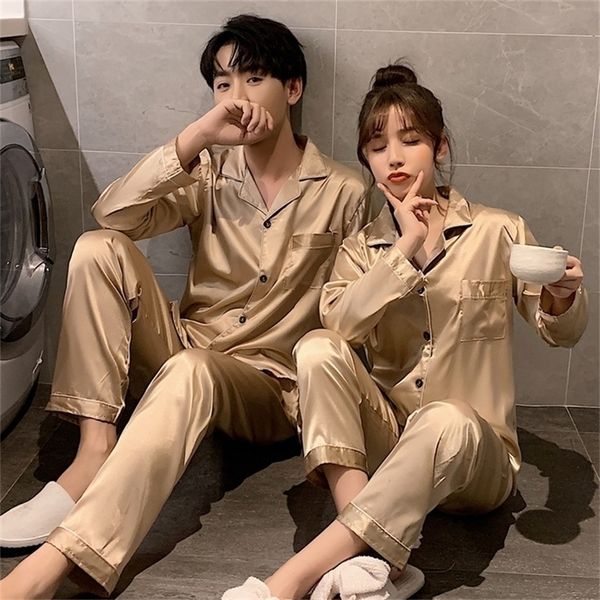 men's sleepwear couple silk satin solid color pajama sets long button down pijama plus size home clothes pyjama men loungewear 221007, Black;brown
men's sleepwear couple silk satin solid color pajama sets long button down pijama plus size home clothes pyjama men loungewear 221007, Black;brown