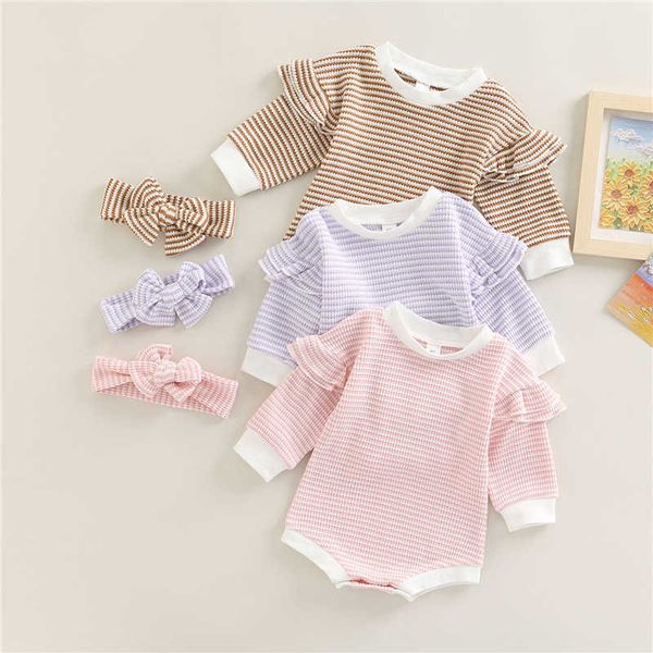 rompers autumn newborn infant baby girls romper playsuit stripe patchwork ruffle long sleeve baby jumpsuit hairband clothes j220922, Blue
rompers autumn newborn infant baby girls romper playsuit stripe patchwork ruffle long sleeve baby jumpsuit hairband clothes j220922, Blue