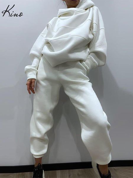 womens two piece pants fleece oversized hooded womens tracksuit two piece sets long sleeve hoodie joggers female suit winter lady sportswear, White
womens two piece pants fleece oversized hooded womens tracksuit two piece sets long sleeve hoodie joggers female suit winter lady sportswear, White