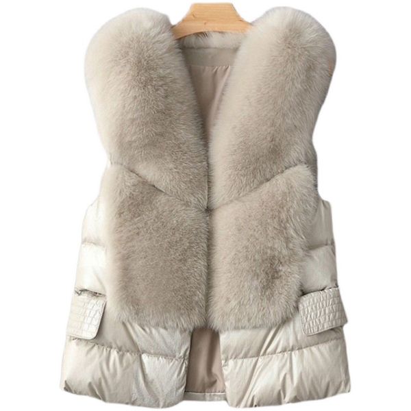women's vests elegant women autumn winter down vest coat imitation fur collar jacket female plus size casual street waistcoat f343 2210, Black;white
women's vests elegant women autumn winter down vest coat imitation fur collar jacket female plus size casual street waistcoat f343 2210, Black;white