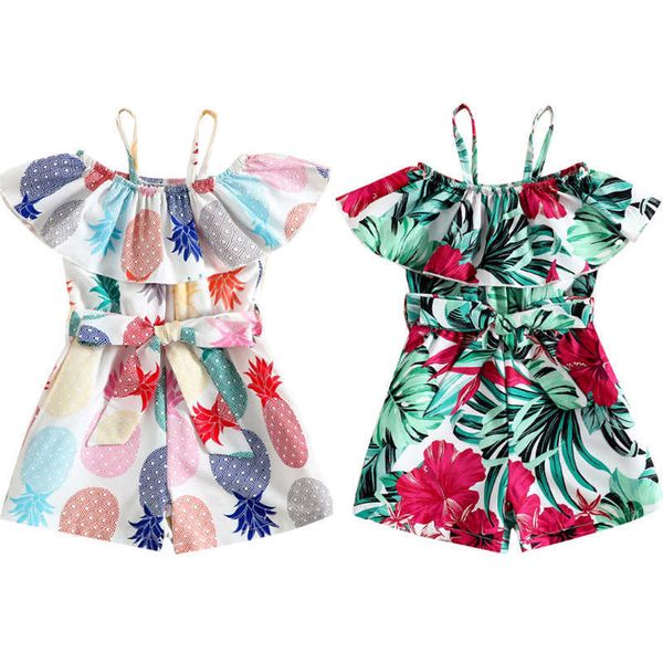 rompers 27y summer fashion kid girls casual playsuit spaghetti straps leaf flower pineapple print ruffles short jumpsuit with belt j220922, Blue
rompers 27y summer fashion kid girls casual playsuit spaghetti straps leaf flower pineapple print ruffles short jumpsuit with belt j220922, Blue