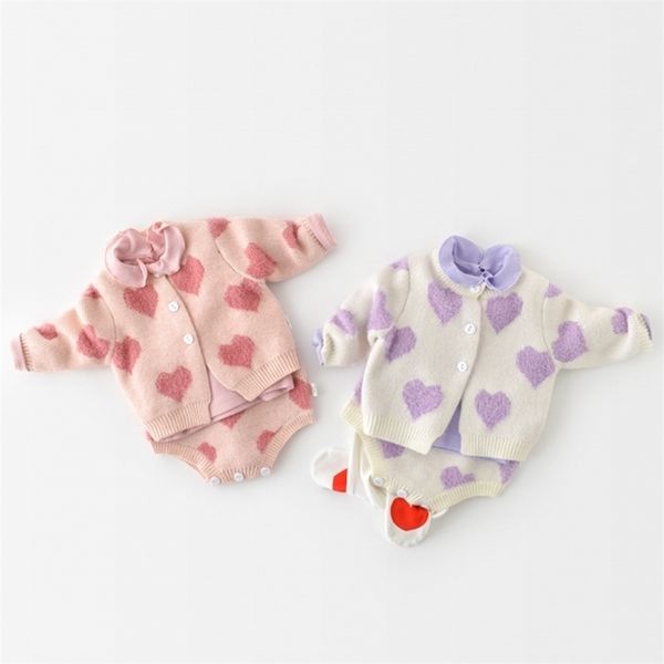 clothing sets spring autumn infant baby girls knit long sleeve loving heart coat rompers kids suit clothes 0 2yrs l221007, White
clothing sets spring autumn infant baby girls knit long sleeve loving heart coat rompers kids suit clothes 0 2yrs l221007, White
