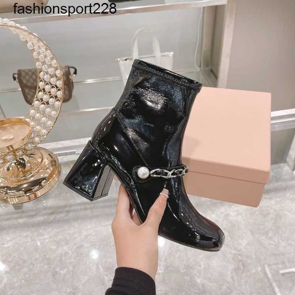 designer boots miu fashion brand minority black pearl metal chain short boots women thick heel square head high heel elastic slim boot
designer boots miu fashion brand minority black pearl metal chain short boots women thick heel square head high heel elastic slim boot