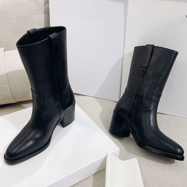 wax leather knight boots chunky hee western cowboy boot pointed toes classic fashion half booties for women luxury designers shoes factory f, Black
wax leather knight boots chunky hee western cowboy boot pointed toes classic fashion half booties for women luxury designers shoes factory f, Black