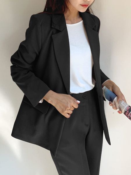women's suits blazers women formal workwear 2 pieces set vintage office lady single button black blazer pencil pants suits korean fashi, White;black
women's suits blazers women formal workwear 2 pieces set vintage office lady single button black blazer pencil pants suits korean fashi, White;black