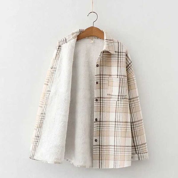 women's jackets 2022 renew fashion thick velvet plaid shirts women's coat winter keep warm blouses spring single breasted casual s, Black;brown
women's jackets 2022 renew fashion thick velvet plaid shirts women's coat winter keep warm blouses spring single breasted casual s, Black;brown