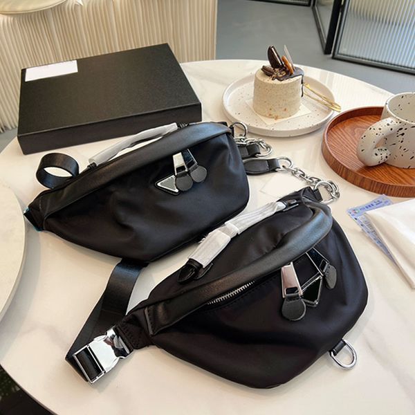 nylon waist bags black shoulder purse crossbody wallet plain triangle decoration chain handbag back zipper interior print women clutch adjus
nylon waist bags black shoulder purse crossbody wallet plain triangle decoration chain handbag back zipper interior print women clutch adjus