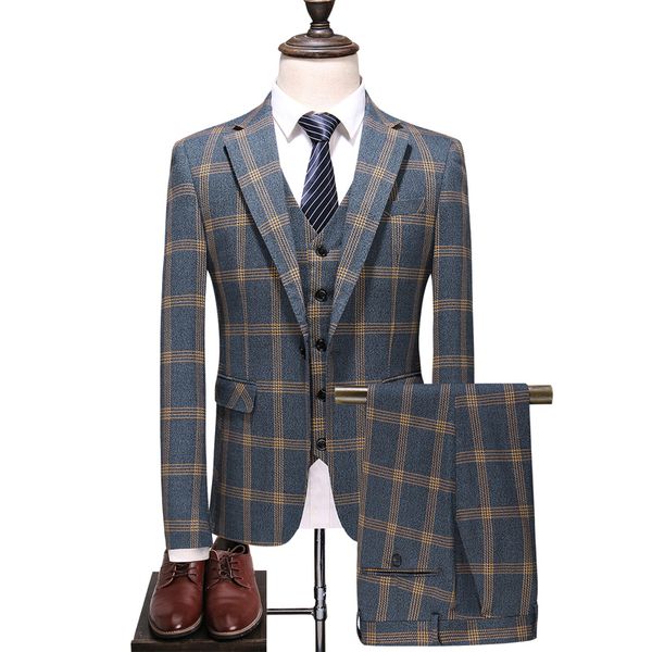 men's suits blazers jacketvestpants boutique fashion mens plaid casual business suit highend social formal suit 3 pcs set groom wedding, White;black
men's suits blazers jacketvestpants boutique fashion mens plaid casual business suit highend social formal suit 3 pcs set groom wedding, White;black