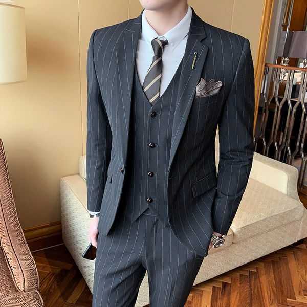 men's suits blazers jacketvestpants fashion men suit slim fit prom wedding suits for men groom pure cotton stripe tuxedo set casual man, White;black
men's suits blazers jacketvestpants fashion men suit slim fit prom wedding suits for men groom pure cotton stripe tuxedo set casual man, White;black