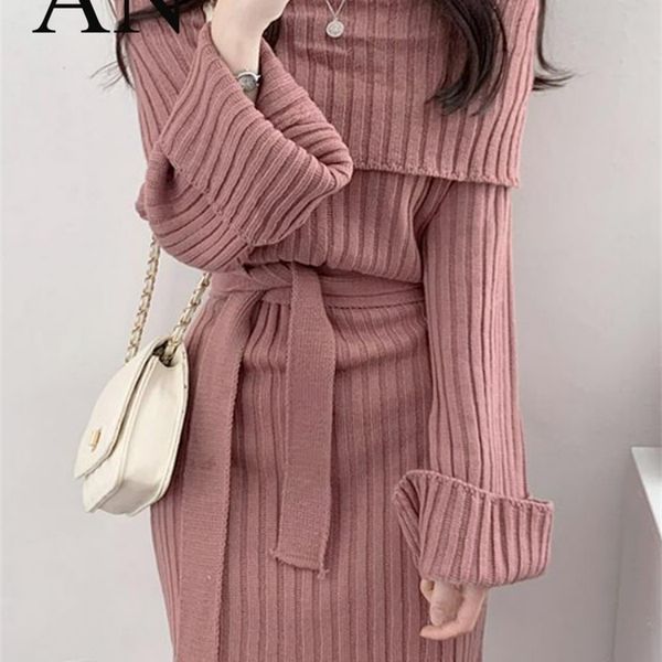 casual dresses korean fashion autumn and winter elegant straight neck open shoulder pit strap waist tight knit buttock wrap dress pullover 2, Black;gray
casual dresses korean fashion autumn and winter elegant straight neck open shoulder pit strap waist tight knit buttock wrap dress pullover 2, Black;gray