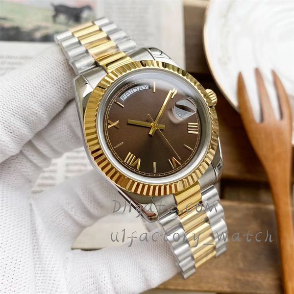 men's mechanical watch 40mm u1 904l all stainless steel strap sapphire waterproof luminous double calendar watches montre de luxe wrist, Slivery;brown
men's mechanical watch 40mm u1 904l all stainless steel strap sapphire waterproof luminous double calendar watches montre de luxe wrist, Slivery;brown