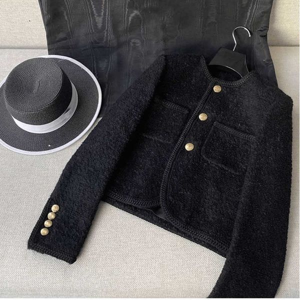 women's jackets new women fashion jackets black tweed two pockets golden buttons elegant coats spring autumn women clothes t221220, Black;brown
women's jackets new women fashion jackets black tweed two pockets golden buttons elegant coats spring autumn women clothes t221220, Black;brown