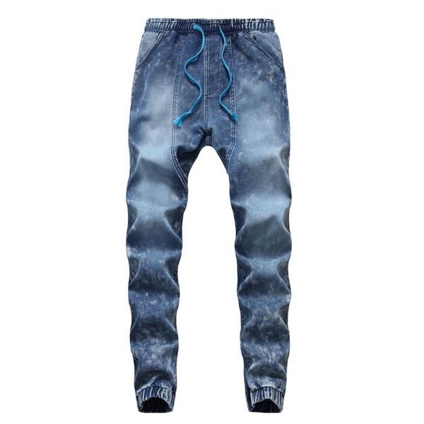 men's jeans drawstring slim high elastic jeans men's washed jeans fashion rubber band high street hip hop trend casual pencel pant, Blue
men's jeans drawstring slim high elastic jeans men's washed jeans fashion rubber band high street hip hop trend casual pencel pant, Blue