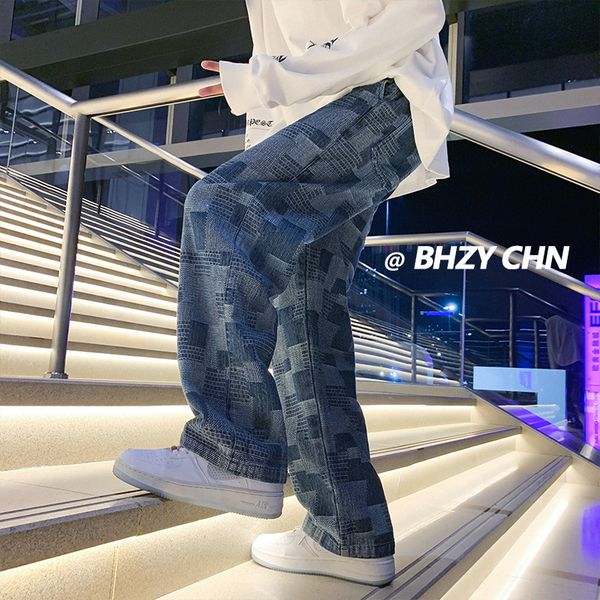 men's jeans high street streetwear men hip hop baggy jeans pants straight loose goth denim trousers pantalones vaqueros widelegged pant, Blue
men's jeans high street streetwear men hip hop baggy jeans pants straight loose goth denim trousers pantalones vaqueros widelegged pant, Blue