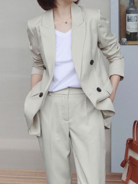 women's suits blazers autumn office blazer pantsuit 2 pieces set women elegant professional jacket coat pencil trousers suit female fas, White;black
women's suits blazers autumn office blazer pantsuit 2 pieces set women elegant professional jacket coat pencil trousers suit female fas, White;black