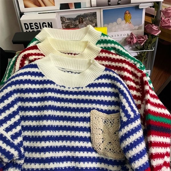 womens sweaters striped splicing contrast color knitted sweater womens spring autumn college style loose longsleeve knit pullover female 22, White;black
womens sweaters striped splicing contrast color knitted sweater womens spring autumn college style loose longsleeve knit pullover female 22, White;black