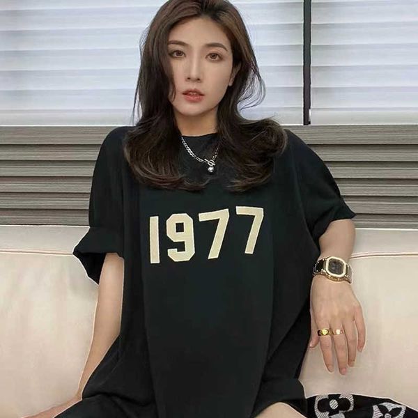 tees mens womens designers t shirts essentialss experience god 1977 flocked short sleeve men's and women's loose high t-shirt fash, White;black
tees mens womens designers t shirts essentialss experience god 1977 flocked short sleeve men's and women's loose high t-shirt fash, White;black