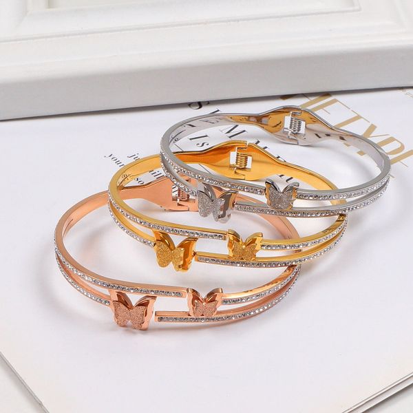 love luxury butterfly bracelet women stainless steel rose gold bangle diamond fashion jewelry bangles valentine day gift for girlfriend prop, Black
love luxury butterfly bracelet women stainless steel rose gold bangle diamond fashion jewelry bangles valentine day gift for girlfriend prop, Black