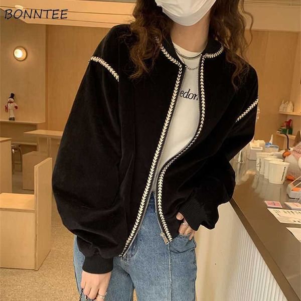 women's jackets jackets women cozy chic street wear college dents 2022 new fashion female zipper o-neck loose black soft long sleeve sp, Black;brown
women's jackets jackets women cozy chic street wear college dents 2022 new fashion female zipper o-neck loose black soft long sleeve sp, Black;brown