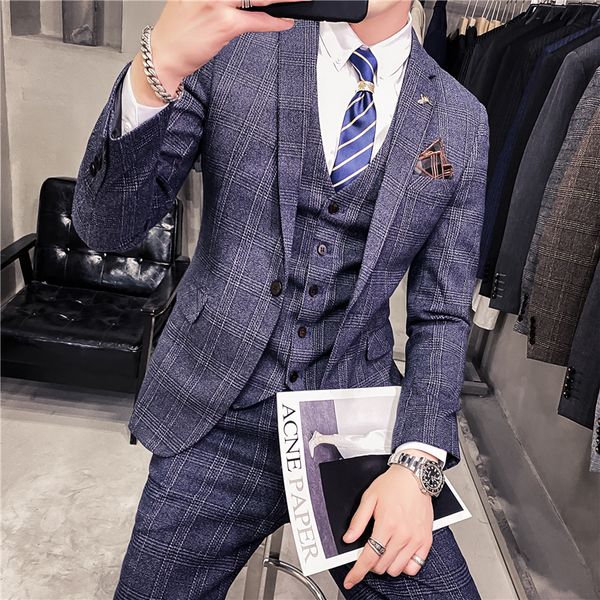 men's suits blazers jacketvestpants men's business blazersmale slim fit plaid threepiece suitgroom's wedding dress coat 22100, White;black
men's suits blazers jacketvestpants men's business blazersmale slim fit plaid threepiece suitgroom's wedding dress coat 22100, White;black