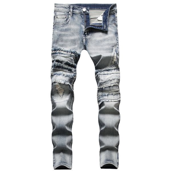 men's jeans autumn winter wash high street slim jeans men cut patchwork fold burrs ripped jeans mens trend blue hole denim pants 221008
men's jeans autumn winter wash high street slim jeans men cut patchwork fold burrs ripped jeans mens trend blue hole denim pants 221008