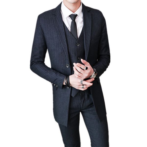 men's suits blazers men jacket vest pants business casual blazers 3 piece set wedding formal stripes boutique long coat trousers waistc, White;black
men's suits blazers men jacket vest pants business casual blazers 3 piece set wedding formal stripes boutique long coat trousers waistc, White;black