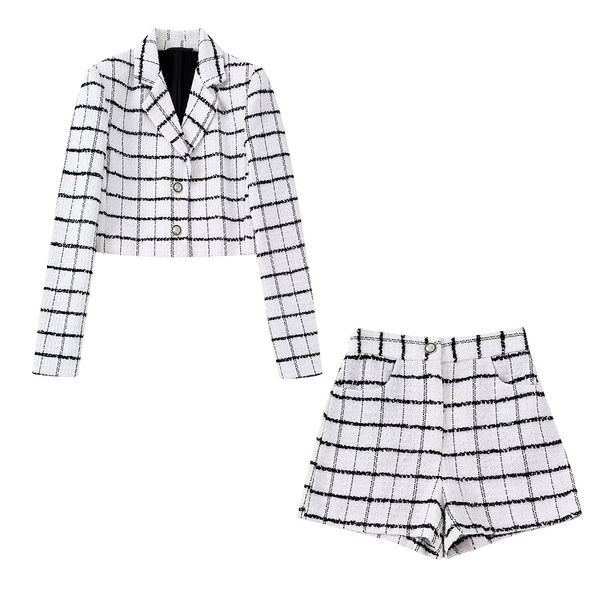 women's suits blazers women's autumnwinter plaid texture short suit jackets fashion buttons long sleeve lapel female chic blazer t, White;black
women's suits blazers women's autumnwinter plaid texture short suit jackets fashion buttons long sleeve lapel female chic blazer t, White;black