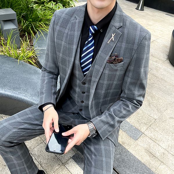 men's suits blazers jacketvesttrousers luxury men suit 3 piece set fashion boutique lattice groom wedding dress men's tuxedo banqu, White;black
men's suits blazers jacketvesttrousers luxury men suit 3 piece set fashion boutique lattice groom wedding dress men's tuxedo banqu, White;black