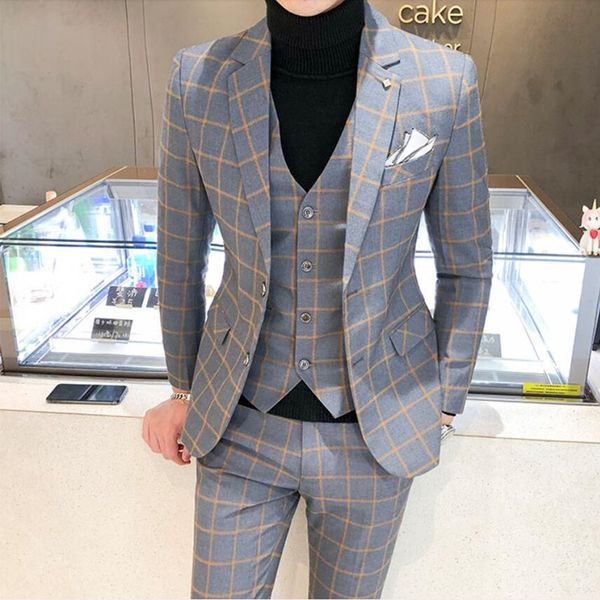 men's suits blazers jacketvestpants men dress suits british 3piece men wedding suit autumn men business formal plaid suit male luxury s, White;black
men's suits blazers jacketvestpants men dress suits british 3piece men wedding suit autumn men business formal plaid suit male luxury s, White;black