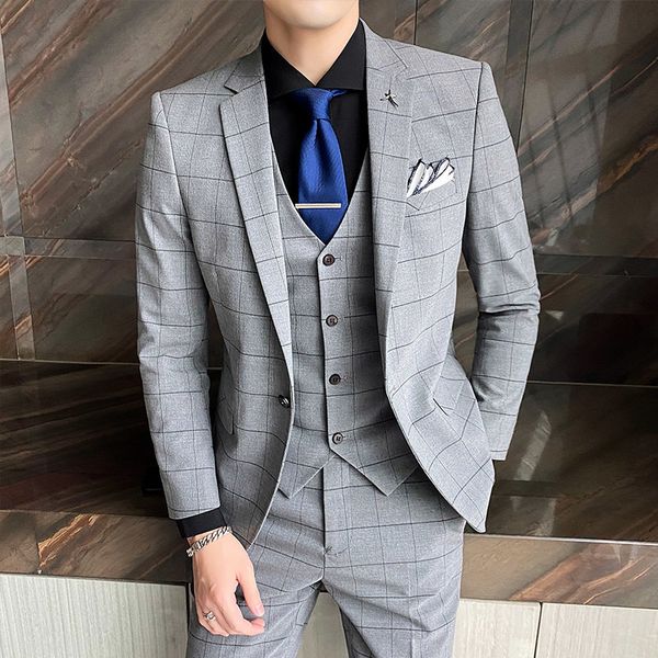 men's suits blazers jacketsvestpants male autumn slim fit business plaid blazersmen highgrade pure cotton leisure dress suitman 3 pcs 2, White;black
men's suits blazers jacketsvestpants male autumn slim fit business plaid blazersmen highgrade pure cotton leisure dress suitman 3 pcs 2, White;black