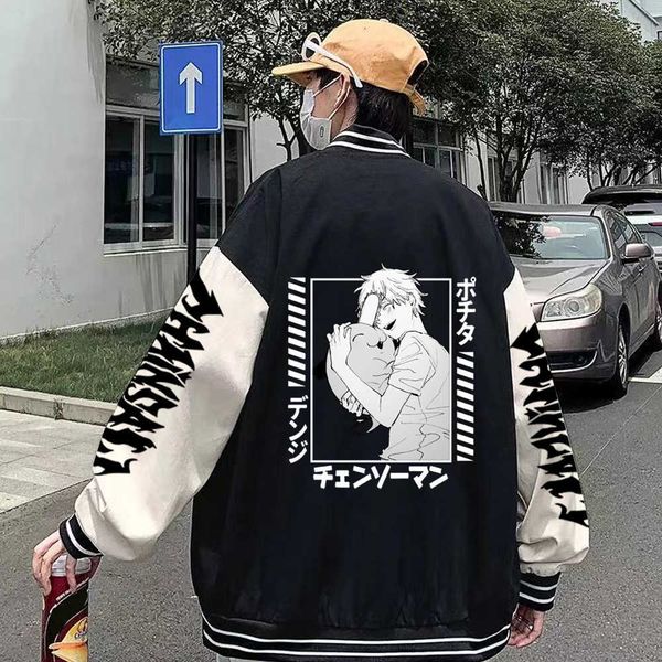 men's hoodies sweatshirts anime chainsaw man baseball uniform fleece coat long sleeve kawaii jacket g221008, Black
men's hoodies sweatshirts anime chainsaw man baseball uniform fleece coat long sleeve kawaii jacket g221008, Black