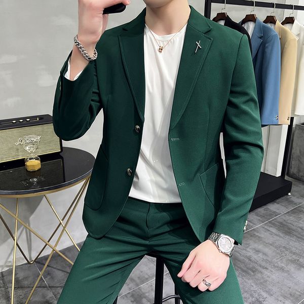 men's suits blazers jacketpan men's suit formal slim fit business work wedding stage tuxedo fashion men social dress suit 2 pieces, White;black
men's suits blazers jacketpan men's suit formal slim fit business work wedding stage tuxedo fashion men social dress suit 2 pieces, White;black