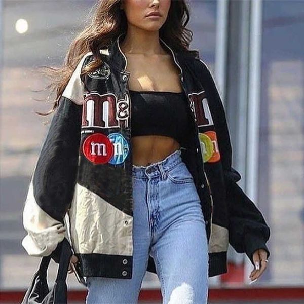 women's jackets sondr 2021 women's spring style printed casual loose long-sleeved stand-up collar short coat printed baseball jack, Black;brown
women's jackets sondr 2021 women's spring style printed casual loose long-sleeved stand-up collar short coat printed baseball jack, Black;brown