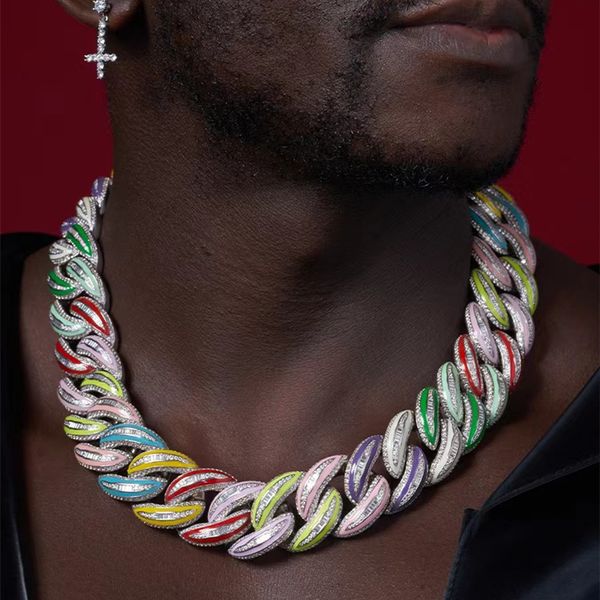 white gold plated 20mm 20inch purple cz stone glow-in-the-dark cuban chain necklace for men women fashion jewelry, Silver
white gold plated 20mm 20inch purple cz stone glow-in-the-dark cuban chain necklace for men women fashion jewelry, Silver