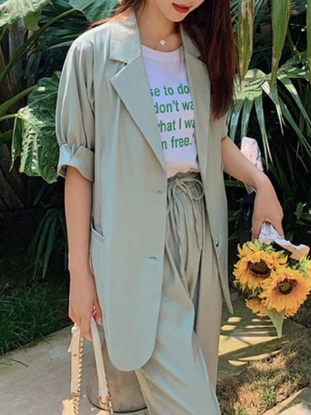 women's suits blazers spring women's office pants suit lady summer solid color shortsleeved blazer suits casual twopiece set femal, White;black
women's suits blazers spring women's office pants suit lady summer solid color shortsleeved blazer suits casual twopiece set femal, White;black