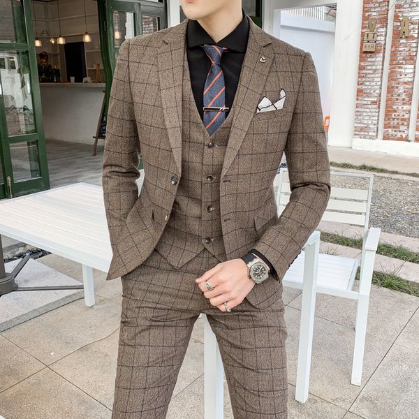 men's suits blazers jacketvestpant men wedding plaid suit tuxedo slim men business wedding dress male luxury blazers classic formal sui, White;black
men's suits blazers jacketvestpant men wedding plaid suit tuxedo slim men business wedding dress male luxury blazers classic formal sui, White;black