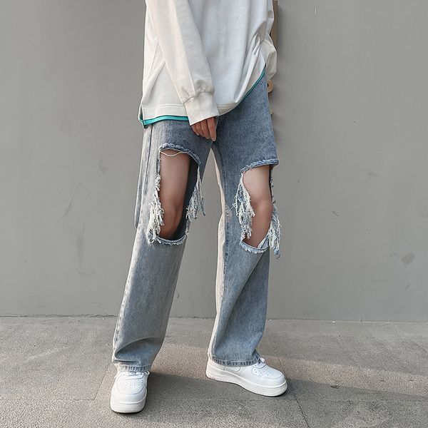 men's jeans high street jeans for men light blue straight frayed ripped hole mens thin summer casual denim pants baggy hip hop trousers
men's jeans high street jeans for men light blue straight frayed ripped hole mens thin summer casual denim pants baggy hip hop trousers