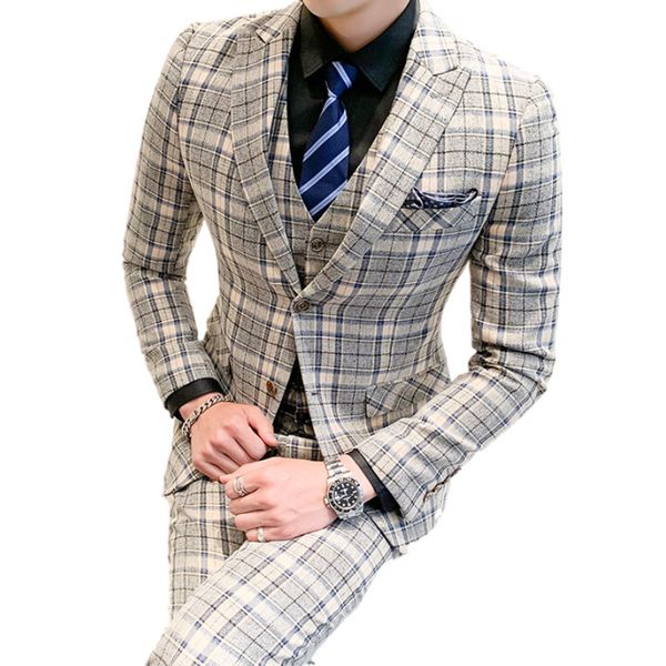 men's suits blazers jackets pantsvest luxury mens plaid suits classic wedding groom tuxedo fashion business prom party costume 221008, White;black
men's suits blazers jackets pantsvest luxury mens plaid suits classic wedding groom tuxedo fashion business prom party costume 221008, White;black
