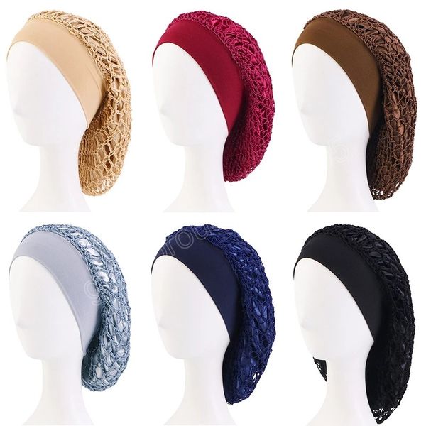 solid color hat hollow out grid double layer night cap fashion womens elastic long hair care beauty cap soft comfortable sleep hats, Blue;gray
solid color hat hollow out grid double layer night cap fashion womens elastic long hair care beauty cap soft comfortable sleep hats, Blue;gray