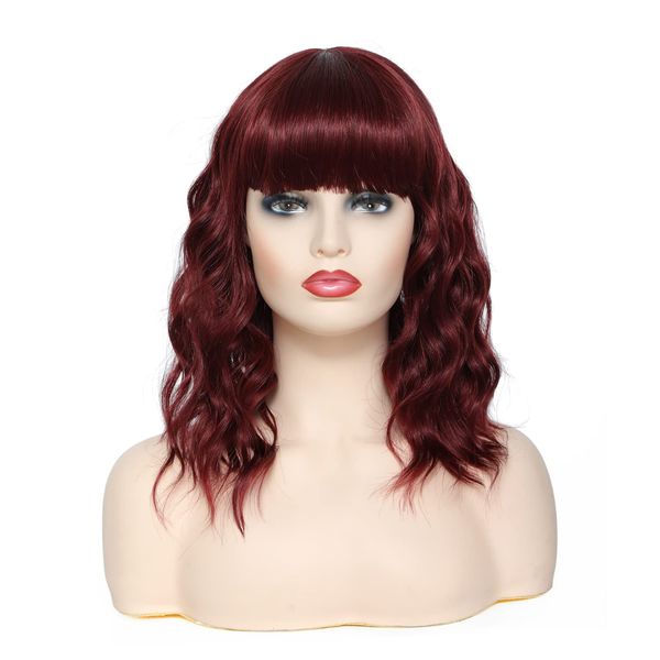 red wavy with bangs women wig short curly bob wigs with bangs 14 inch shoulder length wine red hair white women wigs for black women
red wavy with bangs women wig short curly bob wigs with bangs 14 inch shoulder length wine red hair white women wigs for black women